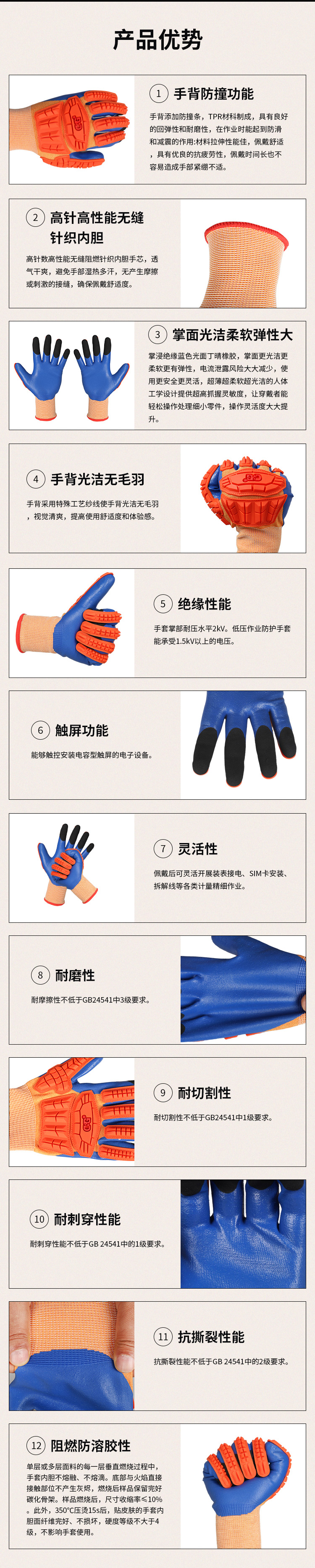 低壓作業(yè)防護(hù)手套（手背防撞設(shè)計款）